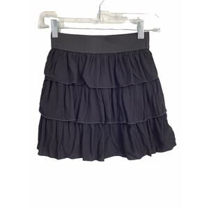 Amy Byer Girl's Ruffled Tiered Black Mini Skirt Kid's Youth Size Small 7